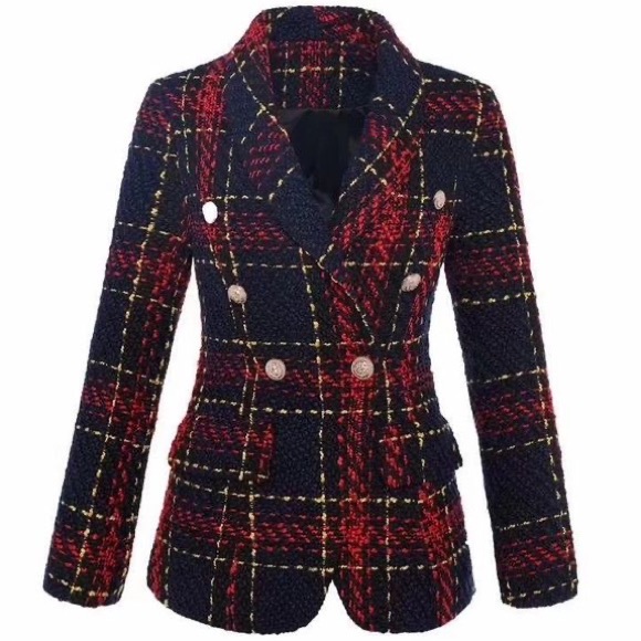 Tartan Plaid Women’s Blazer - Picture 3 of 9